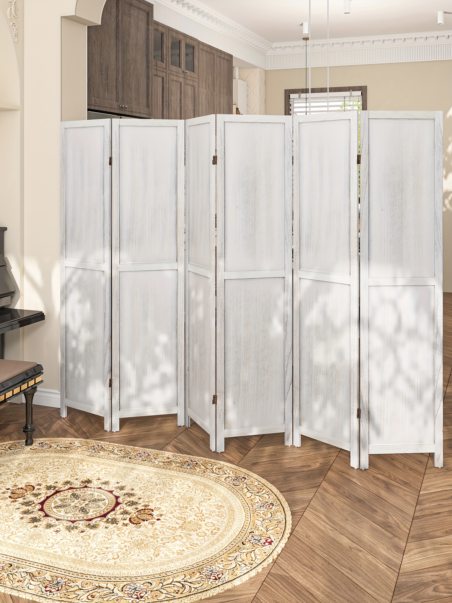 4/6 Panels Room Divider Screen - 360° Adjustable Folding Panels, 91