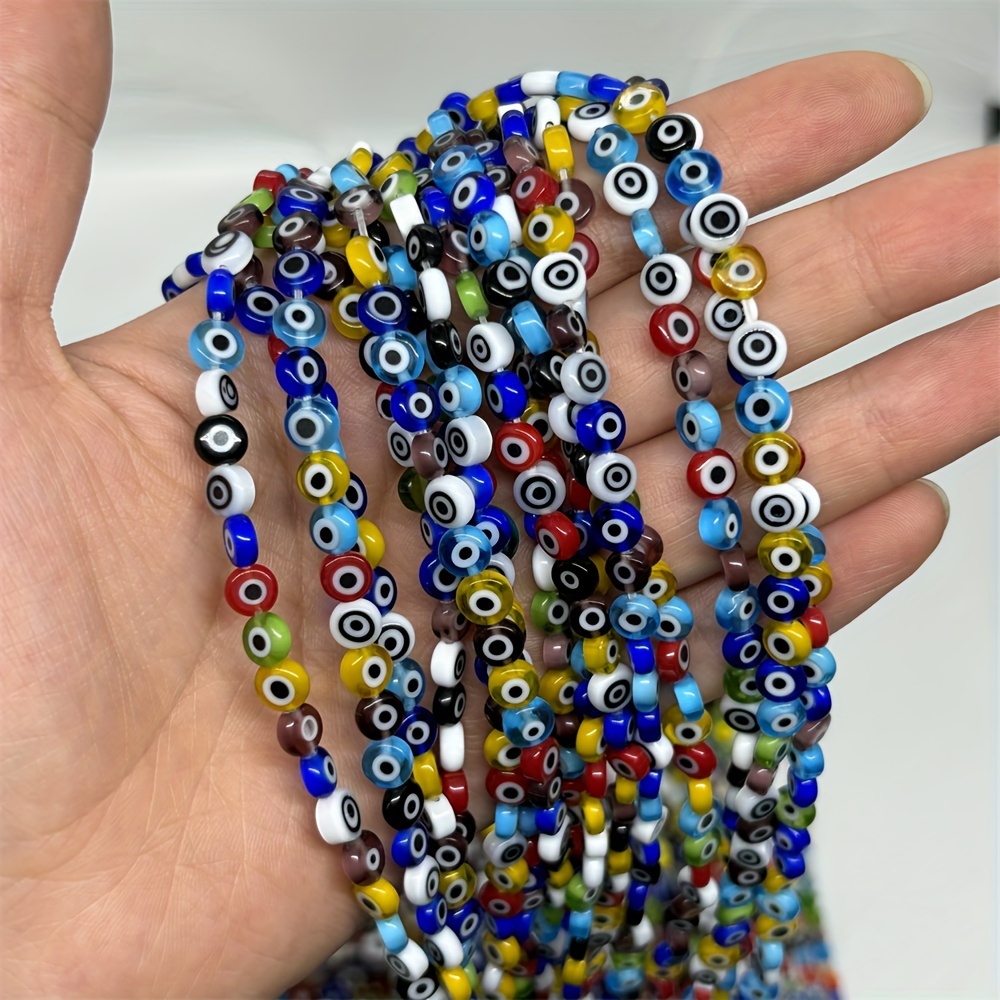 

Glass Evil Eye Beads For Jewelry Making, 6mm Multicolor Protection Charm Beads, 60-65 Pieces Per Strand, Diy Craft Supplies For Bracelets, Necklaces, And Beading Projects