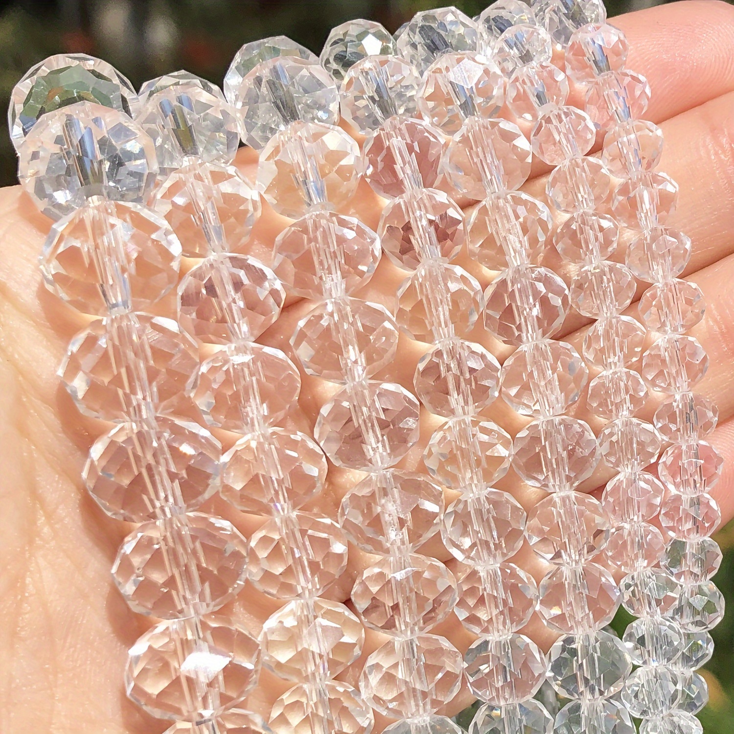 

Perles en Verre Autrichien de 4/6/8/10/12mm - Rondelles Facettées Transparentes Scintillantes la de DIY, Fournitures Artisanales Boucles d'Oreilles, Bracelets &