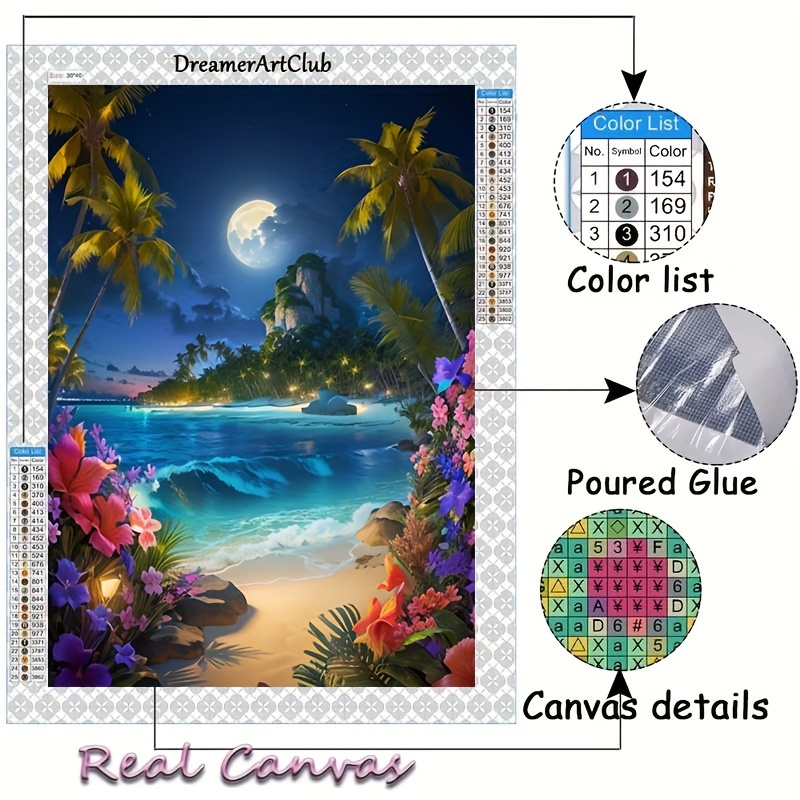 

Diamond Painting Art Seaside Beach Series 2024 Full Diamond Painting Mosaic 5d Diy Stitch Kit Diamond Painting Art Home Decoration