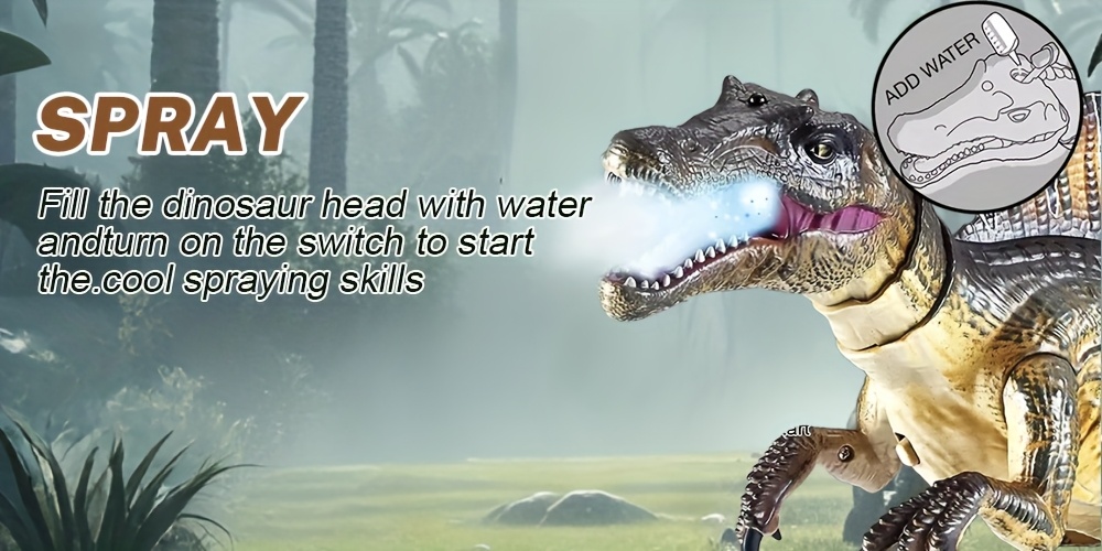 remote control dinosaur toys electronic remote control   dinosaur robot with   of shaking head     spraying and     sound suitable for holiday birthday gifts details 2