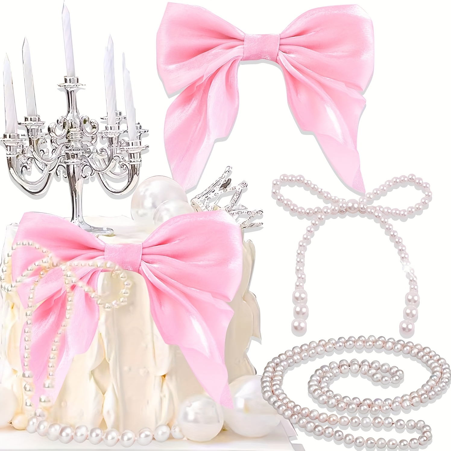 Wedding Dress Cake Topper Set - Paperboard Decorations For Wedding, Bridal Shower & Quinceañera