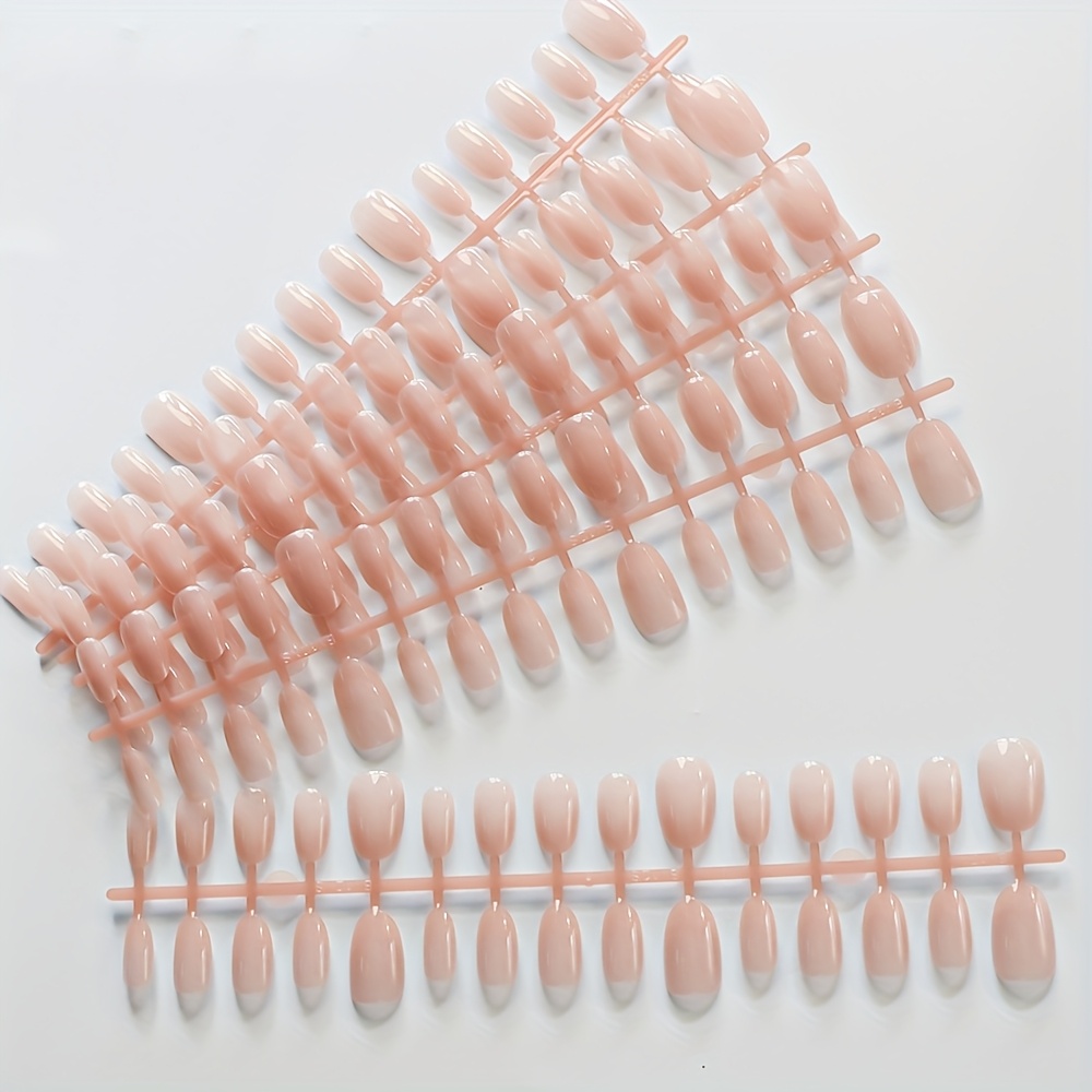 TEMU 150pcs Nude Pink Middle Long Almond Nail Tips, Simple And Beautiful Press On Nails Fake Nail Tips