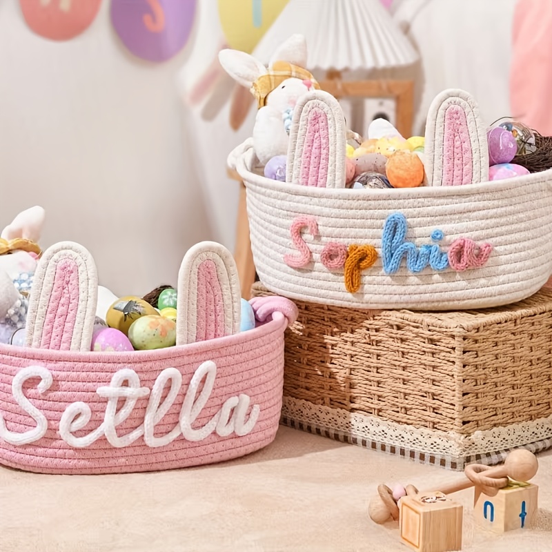 Customizable Name Text Storage Basket for Home