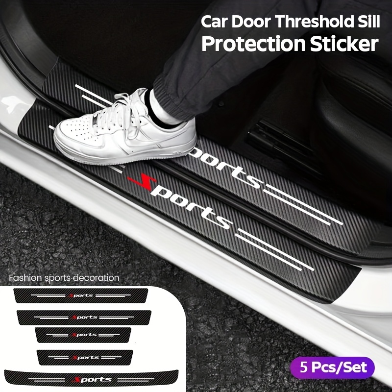 4-Piece Carbon Fiber Door Sill Protectors For Civic - Anti-Scratch Stickers For Car Doors