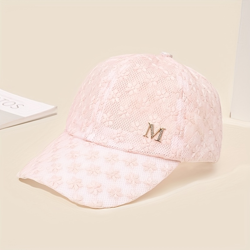 Image of New Style Women's Korean Summer Lace Floral Baseball Cap, Fashionable And Versatile, Temperament-enhancing Athletic Breathable Hollow-out Duckbill Cap