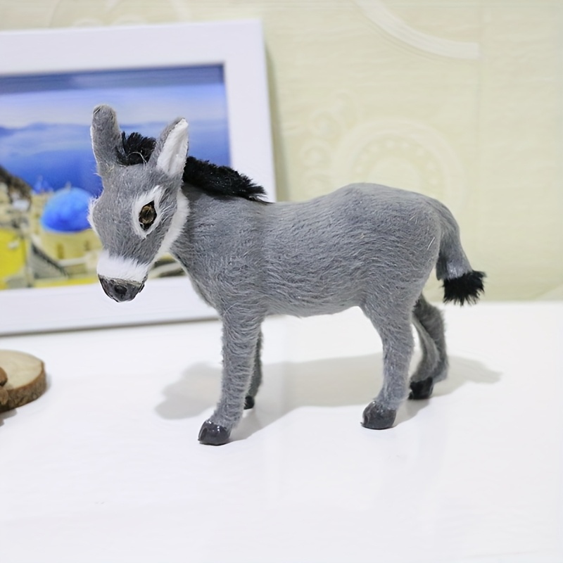 Simulation Donkey Figurine - For Home Desktop Decoration, Spring Farm Decor, Animal-themed Decorations For Parties