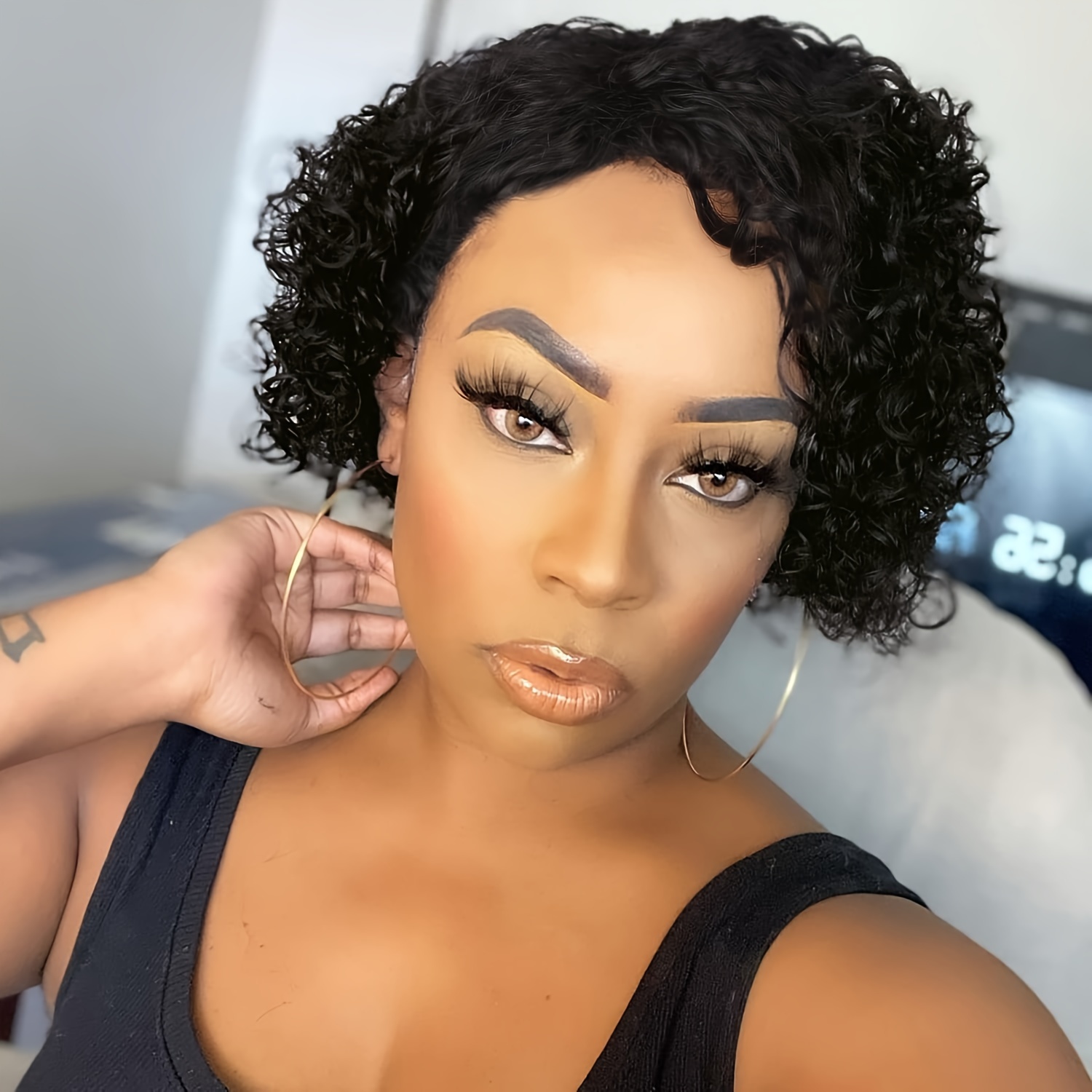 Lace S Short Natural Hair Wigs Curly Wave Side Part Short Bob Pixie Cut  Brazilian Remy Deep None Front For Women 230420 From Bong06, $17.93