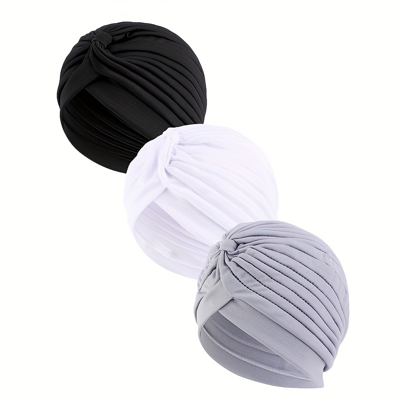 E-shop 3-teiliges Set Muslimische Damen Kopftuch Indischer Hut Turban Faltenkopftuch Hut