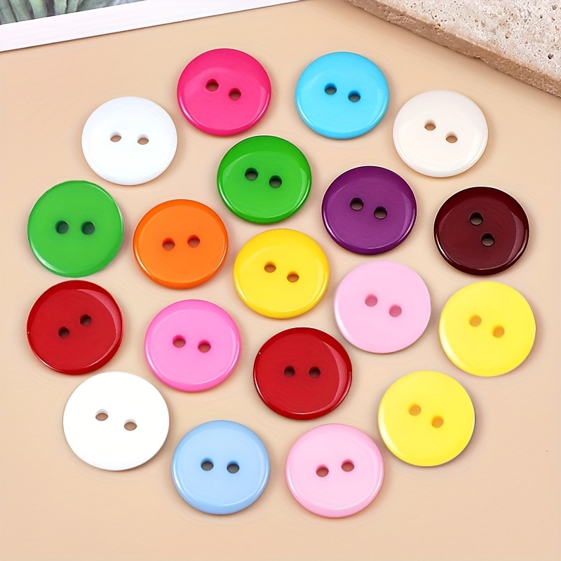 TEMU Colorful Mixed-color Buttons, Round Candy-colored Buttons, Cute Resin Buttons, Diy Decoration For Children's Outerwear, Knitting, Sewing,