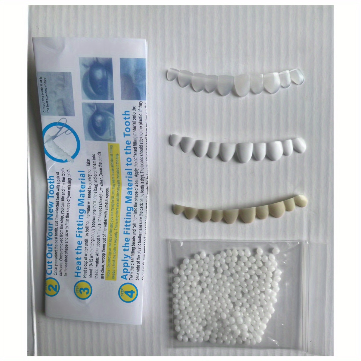

Temporary Braces Set, Plastic Material - Restorative Smile Enhancer With 3 Shades For Natural And Bright Smiles