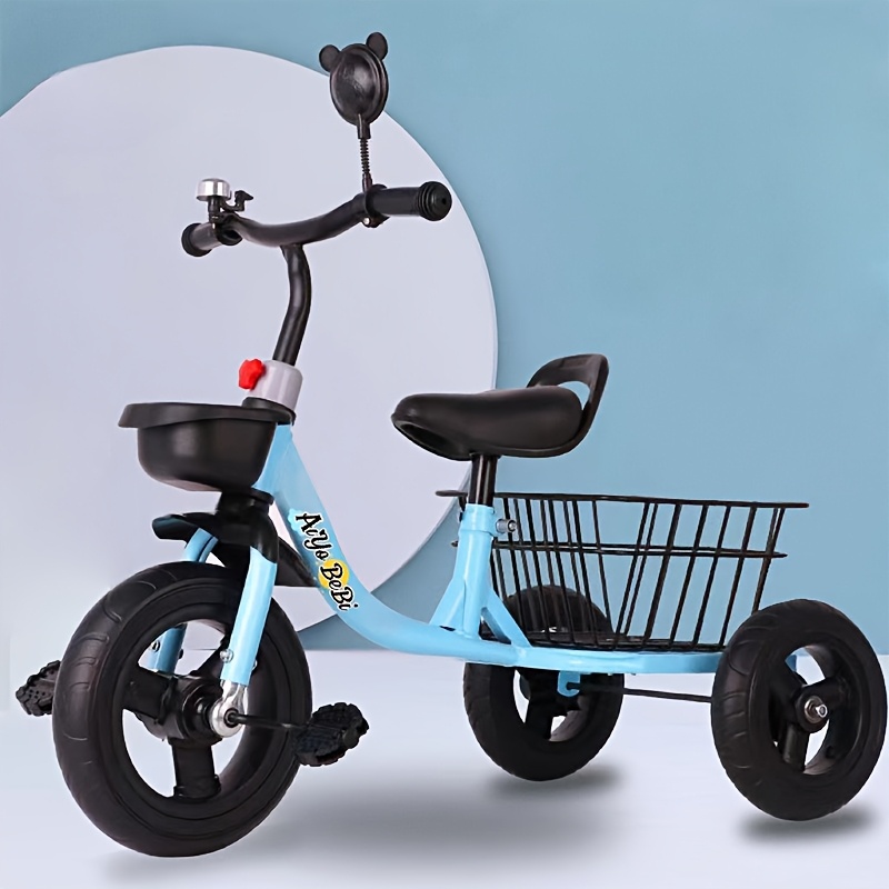 Children S Tricycle Anti Pedal Bike With Rear Bucket Basket 2 5 Years Old Stroller Baby Toy Car Trikes Toddlers Perfect Christmas Gift For Girl And Boy