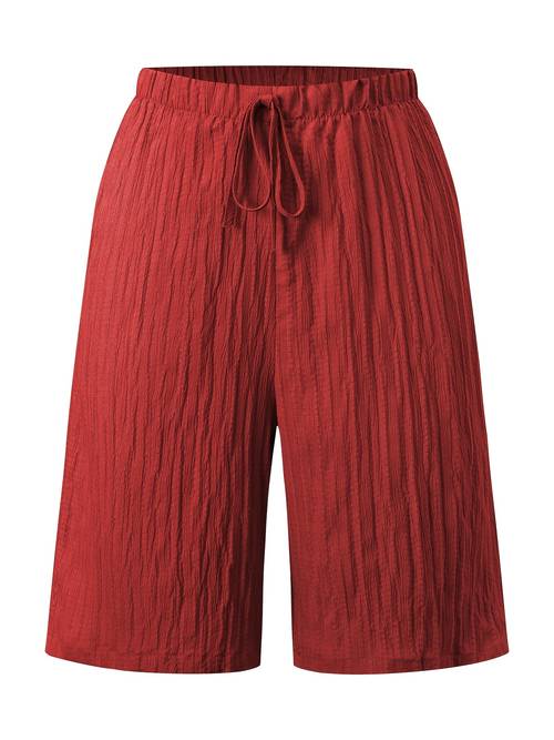 conjunto de 2 piezas, pantalones cortos casuales de color liso para mujer con de talla, pantalones cortos bermuda y transpirables para mujer, ideales para vacaciones y para combinar