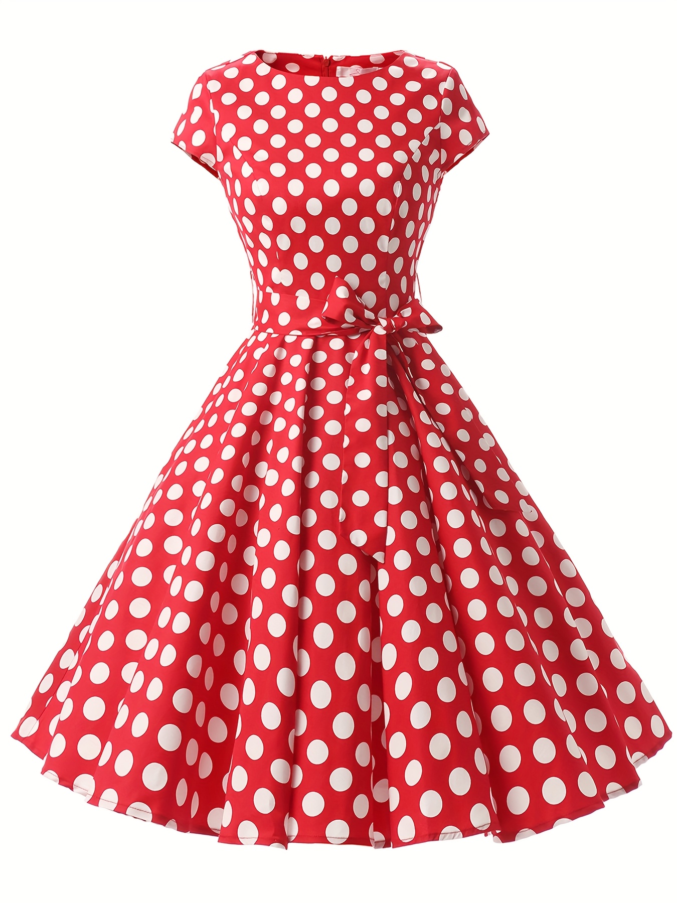 sachin and babi light blue dress women's 1950s vintage rockabilly dress - short sleeve a-line smock dress  with waist bow- , yellow & white polka dots, knee-length flared for 50s  themed parties, prom, weddings