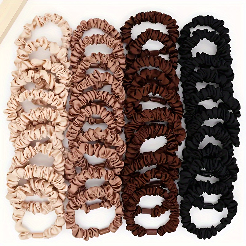 

15pcs Elegant Minimalist Solid Color Hair Scrunchies Set, High Elasticity Fabric Hair Ties, Simple Hair Accessories For Women