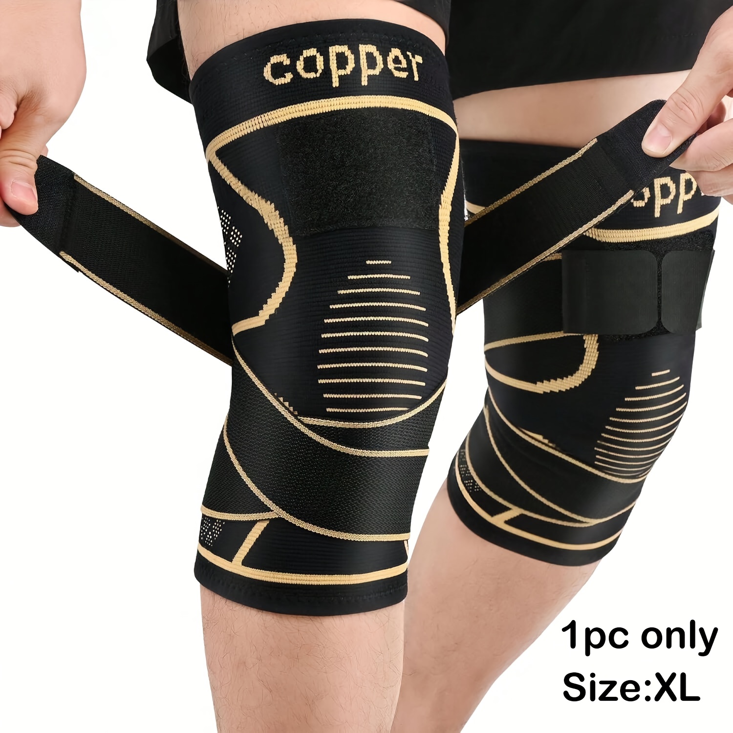 Copper Fiber Leg Wrap With Adjustable Strap - Breathable Elastic Sports Gear For Running, Hiking, Fitness & Daily Use | , & Support, , Hiking Accessory, Sleek Sports Gear, Durable Sports Gear