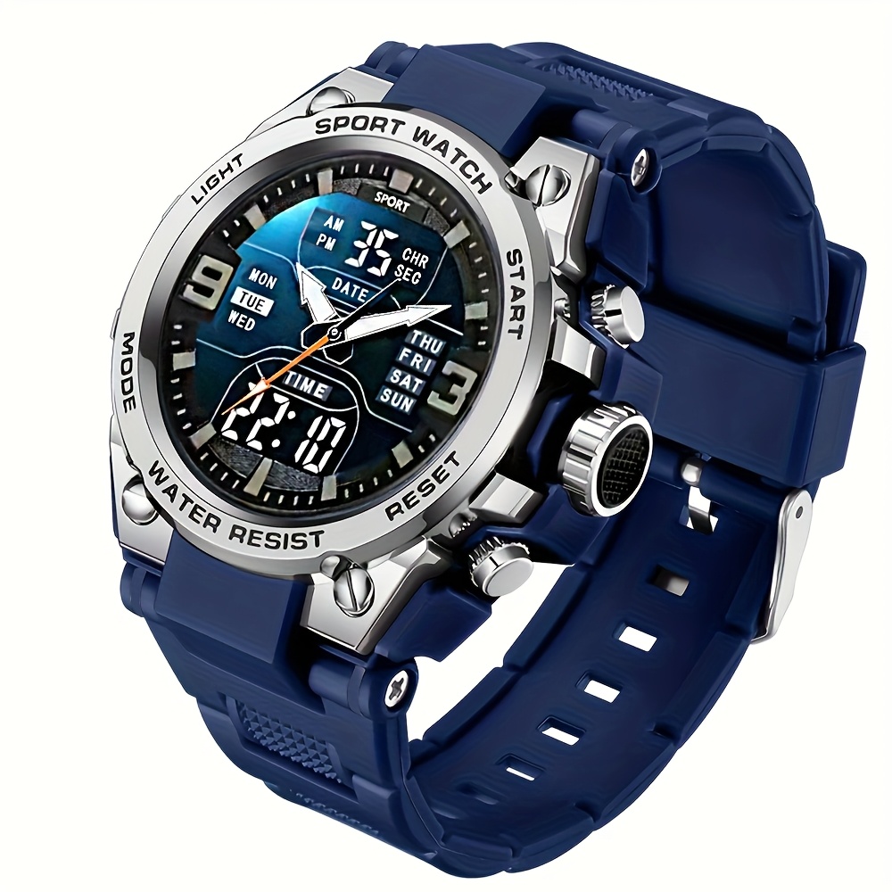 New Multi-Function Sports Watch with Dual Display, Luminous Electronic Quartz Alarm Clock, Stylish Digital Watch
