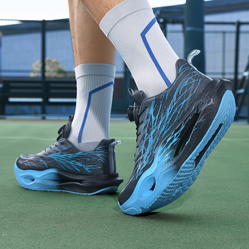 Men'S Shock-Absorbing Rotary Buckle Luminous Breathable Running Shoes, Outdoor Fitness Training Casual Sneakers, Comfortable Low-Top Breathable Outdoor Athletic Shoes, Student Running And Training Shoes