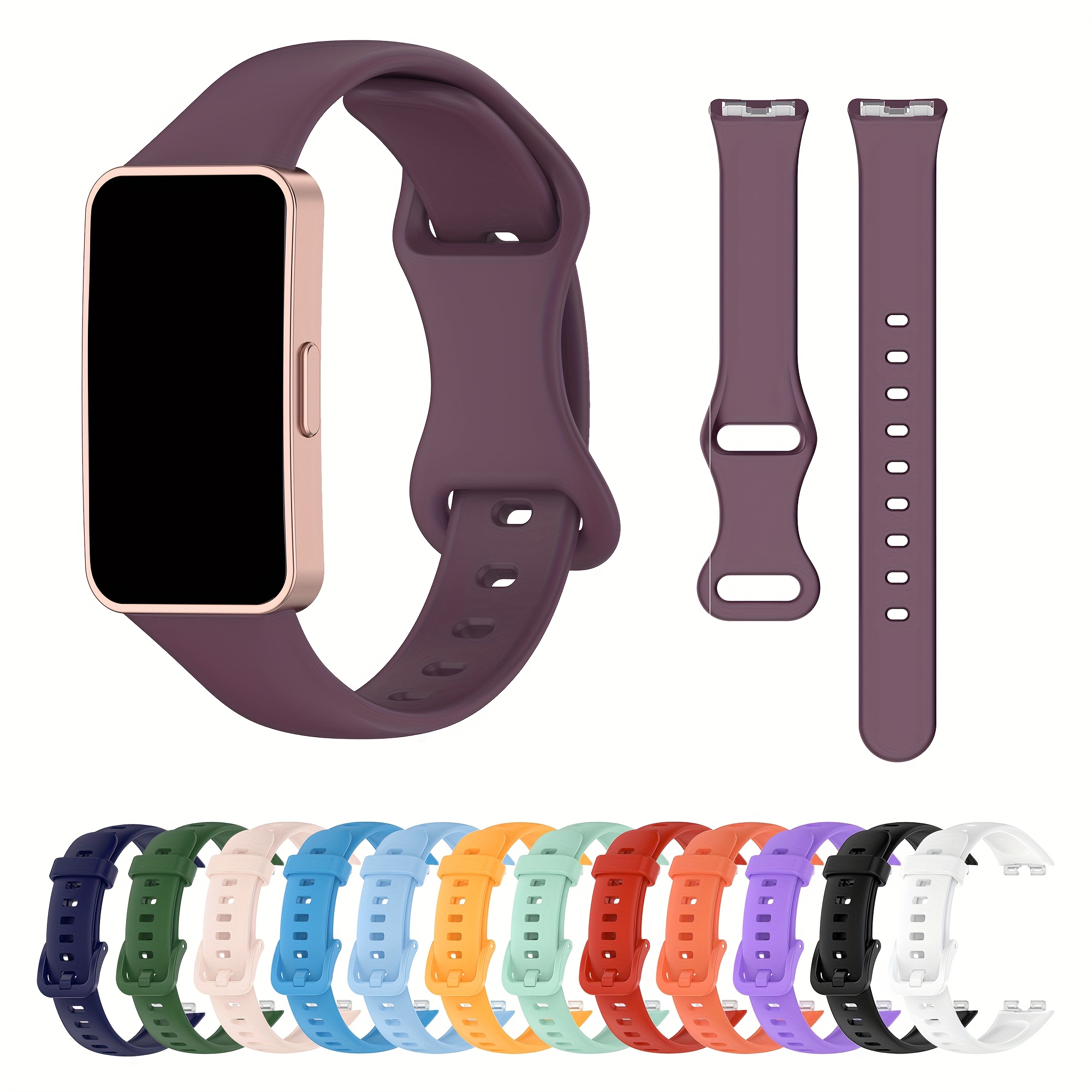 Huawei Band 8/Huawei Band 9 Monochrome Strap Silicone Strap Huawei Band 9 Smart Watch Strap Sports Replacement Bracelet Huawei Band 8 Strap Huawei Band 9 Slimming Version Eight Tail Silicone Strap