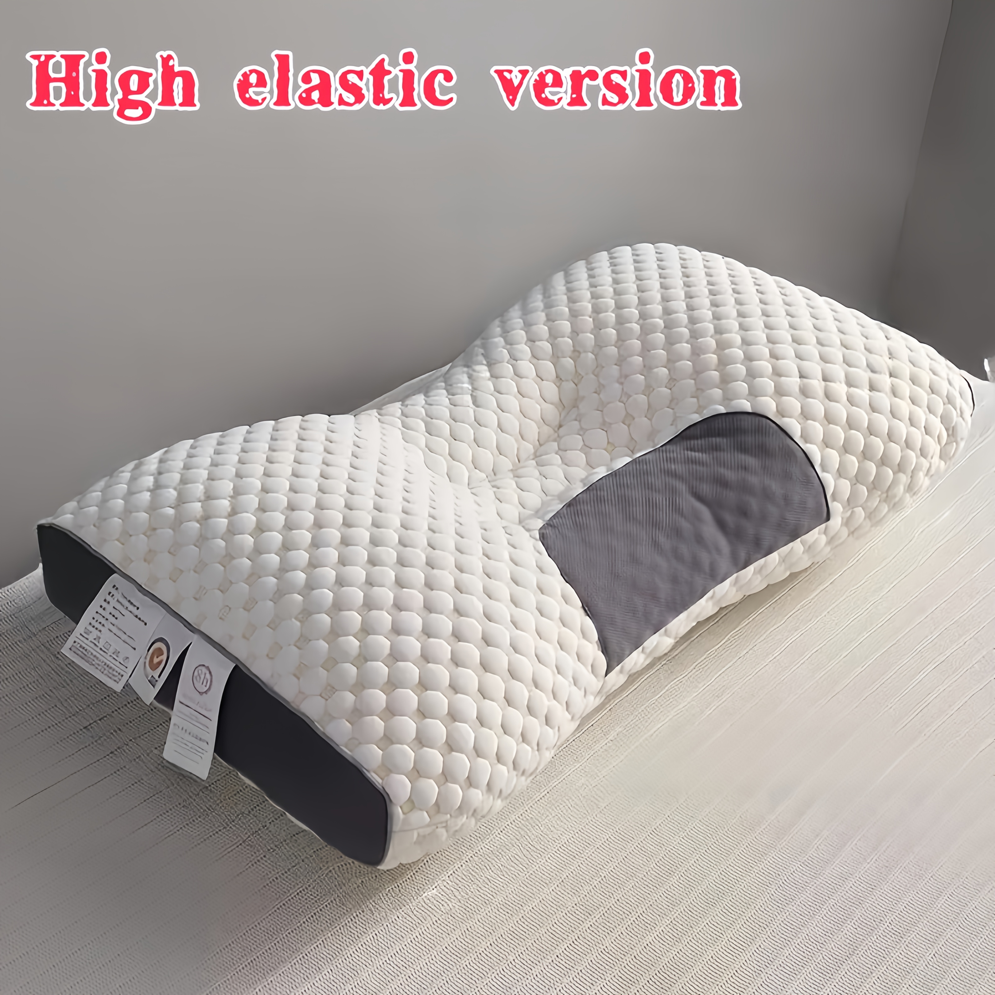 TEMU Ergonomic Neck Support Pillow - Knit Cover, 19*26 Inches, Adjustable Contour Fit & Breathable | Machine Washable, Suitable For Travel, Office And Home, A Five- Experience.