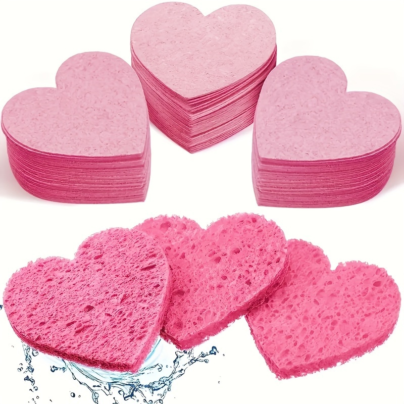 TEMU 50 -shaped Facial Sponges Container - For Washing, , Exfoliating, And Makeup Removal