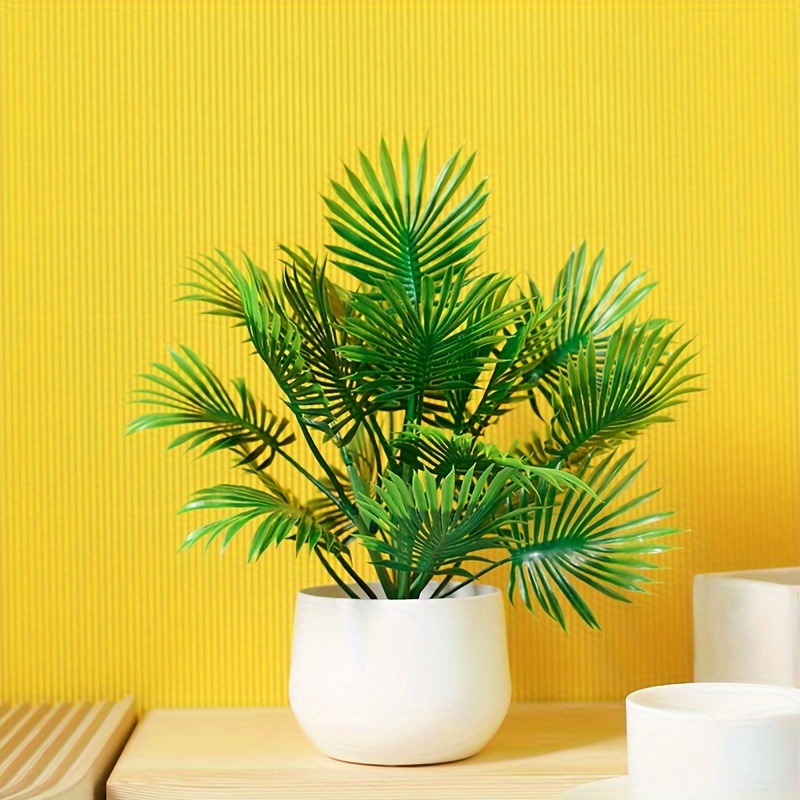 Image of 1pc Vibrant And Realistic 28cm Golden Rain Leaf Green Potted Plant, Outdoor Balcony, Party Decoration, Courtyard Garden, Wedding Decoration, Graduation Gift, Never Fading And