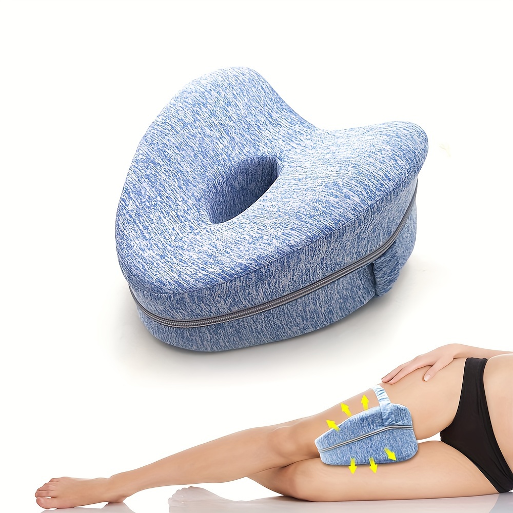 TEMU Simple Gray, Cute Side Sleeping Pad With Tie Strap Knee Leg Pillow