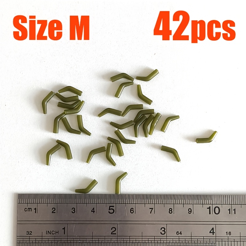 TEMU 42pcs Déflecteur Petite Courbure Tuyau CARP Pêche Durable Premium Européen Accessoire de Pêche à la Manchon de Hameçon de Pêche au Fond