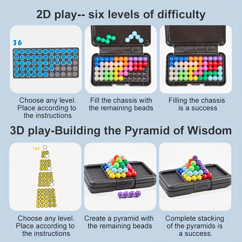 3D Pyramid Unlock Puzzle, Logic Training Toy