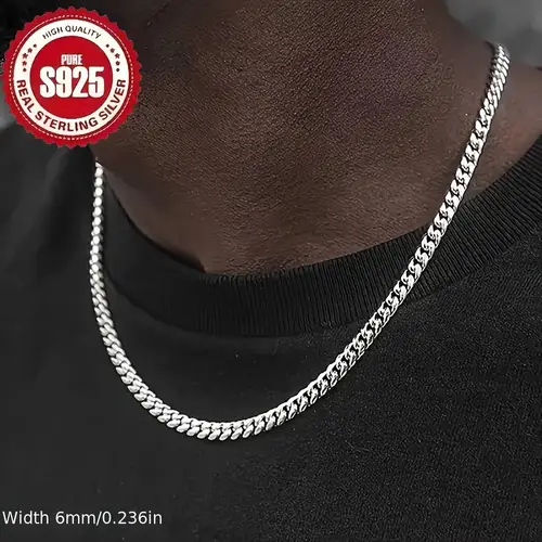cuban link chain for men silver plated chain for men silver plated plated necklace for men women cuban chain necklace silver plated width 4 6mm mens chain necklaces 18 20 22 24 inch