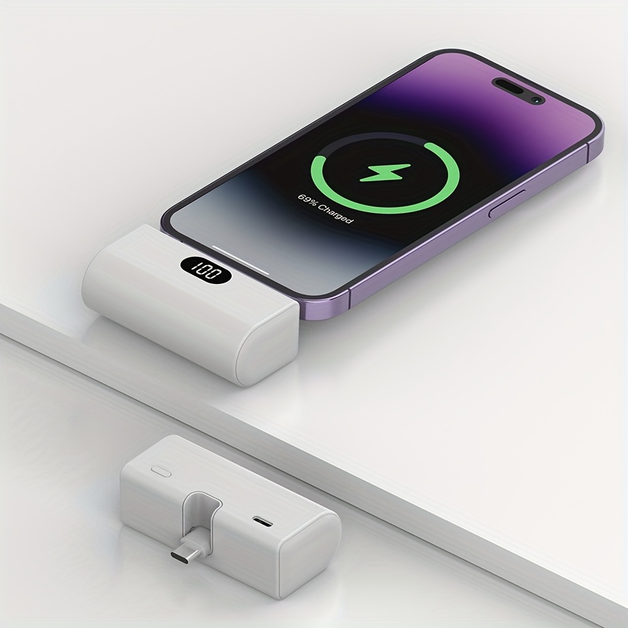 超軽量 5000mAh モバイルバッテリー Type-C直接差し込み式デザイン LEDデジタル電力表示 PSE認証 機内持ち込み可 USB-Cタイプ対応 スマートフォン/ヘッドホン/スピーカーなど全てのUSB-Cデバイス充電に適応 通勤・旅行に最適 ポケットサイズ 充電ケーブル不要 スマート急速充電