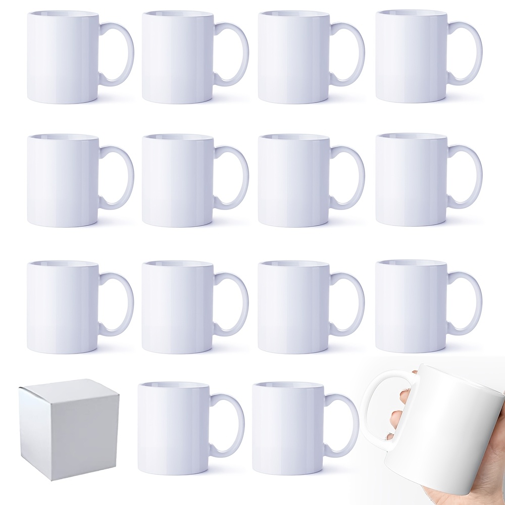 TEMU 12pcs/36pcs Sublimation Mugs, Cups, Mugs, 11oz Sublimation Mugs, White Cups, Sulimation Blanks Cups, Blank White Mugs, Each Single Packing. Good