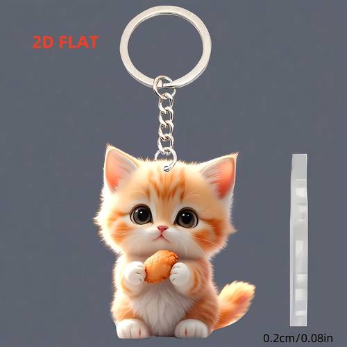2d flat 2d plane acrylic a new cute cat holiday ornament car rearview decoration backpack pendant womens additions ladies key ring keychain key chain pendant birthday gift christmas gift