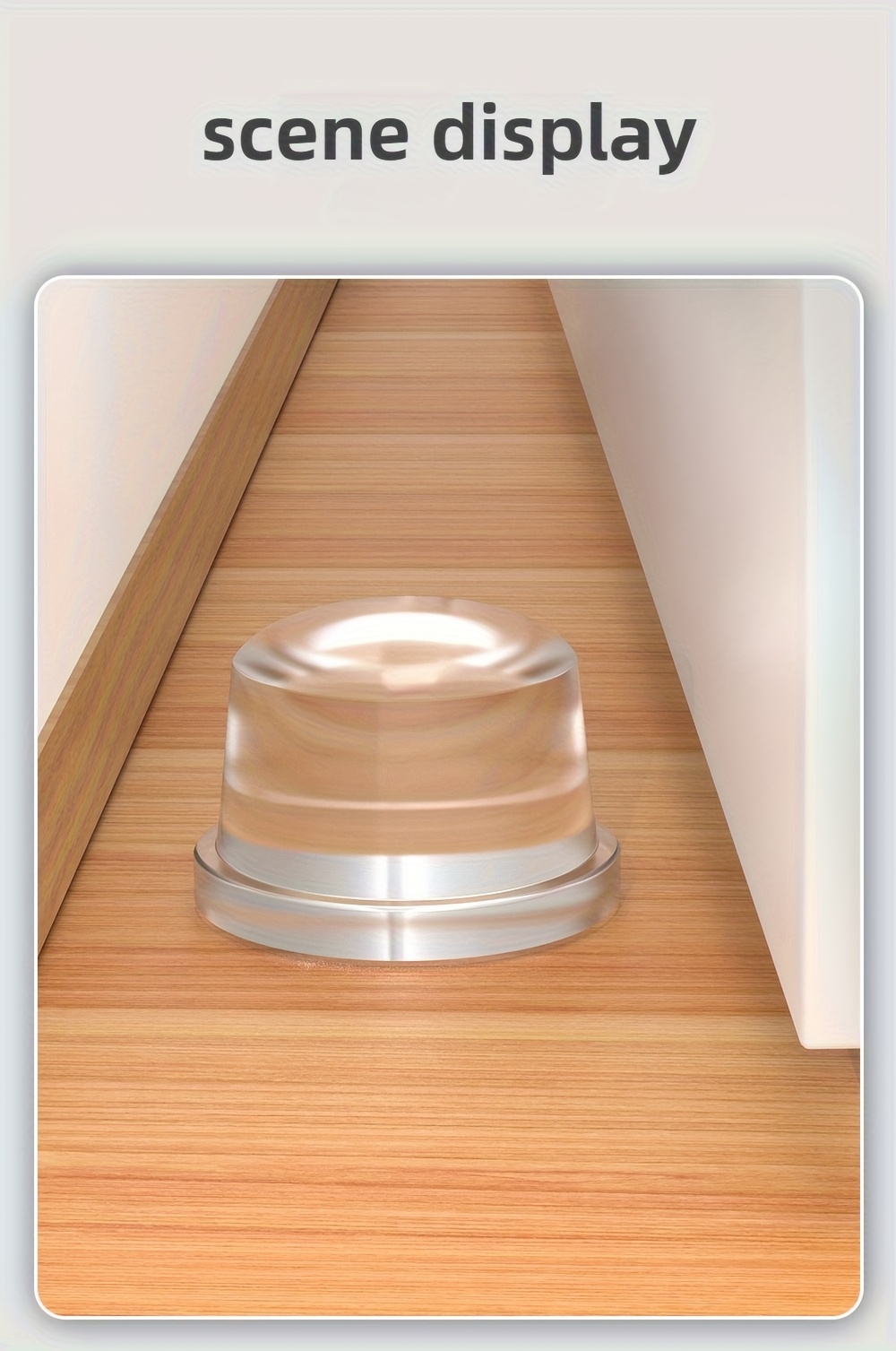 Силиконовый прозрачный дверной стопор ограничитель 40х25 мм