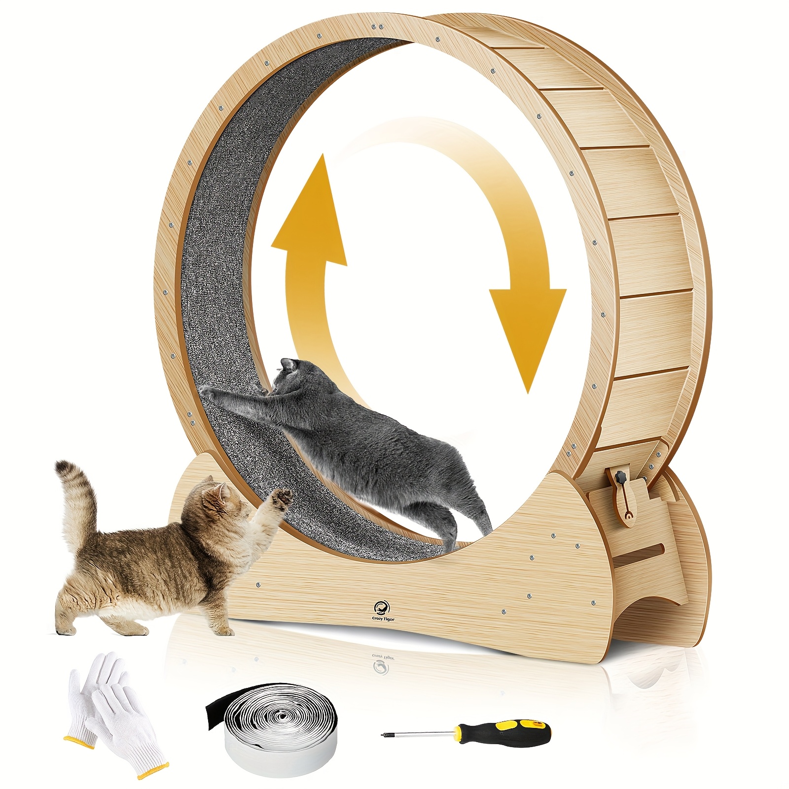 E-shop Naviconvex XXL Katzen Laufband, 135 cm Leises Laufband für Katzen, Robustes Katzenlaufband aus Holz, Leises Katzen Laufband für Indoor-,