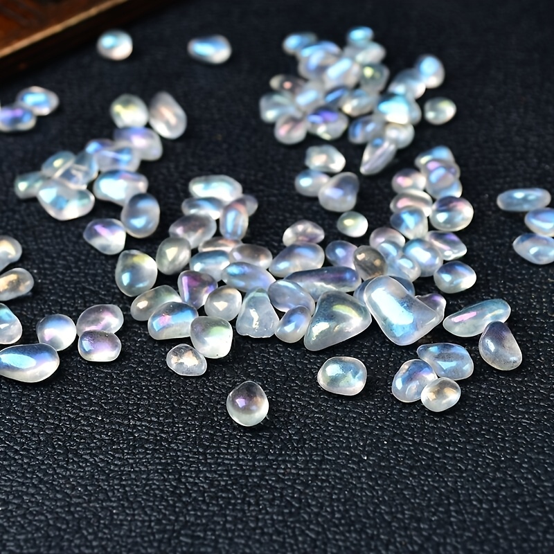 TEMU Natural Pebbles, For Aquarium Decoration, Jewelry Making And Home Decor - Iridescent To White Translucent Stones, Suitable For Glass Containers