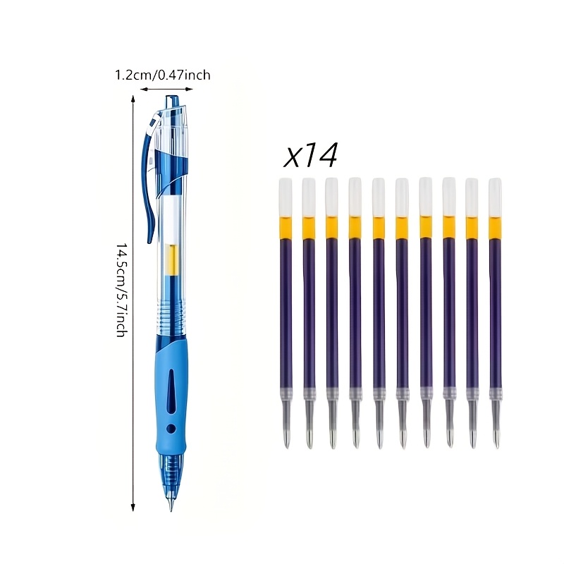 TEMU A Large Capacity Minimalist Neutral Pen Set Of 15pcs, With A 0.5mm Fine Tip, Blue Ink, Comfortable Grip, Fast And Smooth Drying, Ideal For Note