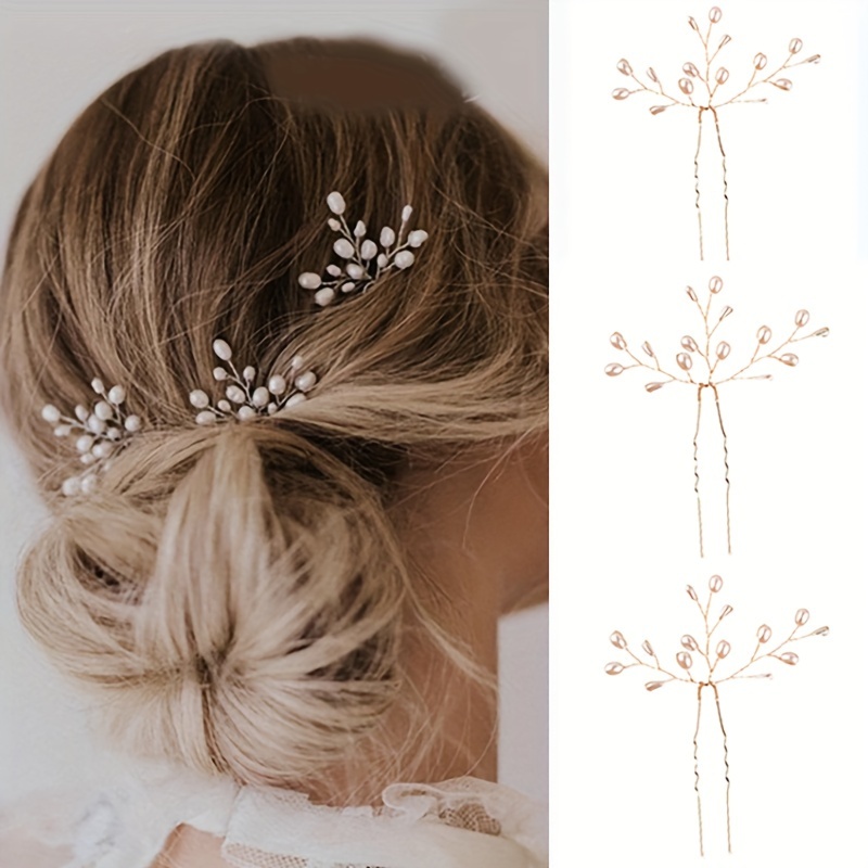 

3pcs New Pearl Hairpin Set For Women's Braided Hair Accessories Bride Hair Accessories