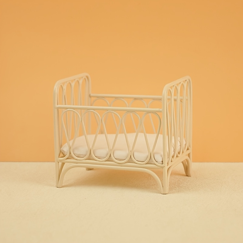 1/2pcs, Miniature Dollhouse Furniture Accessory Decorative Square Bed With Mattress, Suitable For Bjd/ob11 Scene Props, Holiday Model House Furniture Ornament Gift
