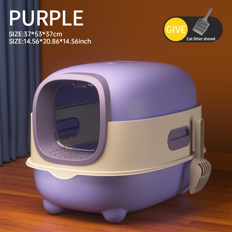 large capacity cat litter box with anti splash top odor isolation universal type suitable for large and small cats