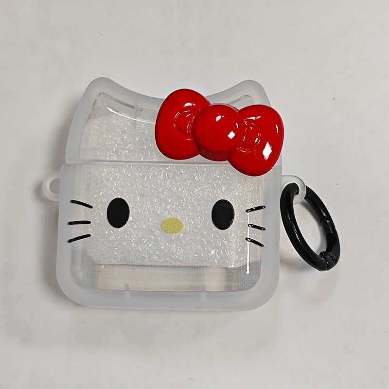 E-shop Cartoon Niedliches 3D Schleife Muster Kopfhörer Hülle, Geeignet für Airpods 1/2/3/4/Pro//Pro3 Geburtstagsgeschenk Option für Freundin und Freund
