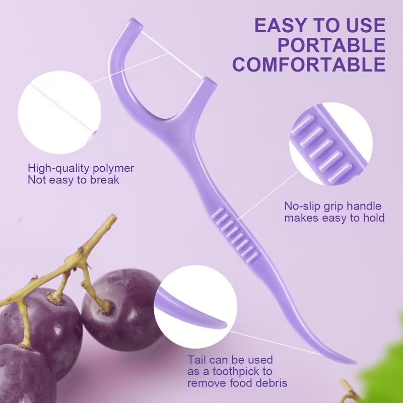 30 Count Refreshing Grape Flavored Dental Floss Picks