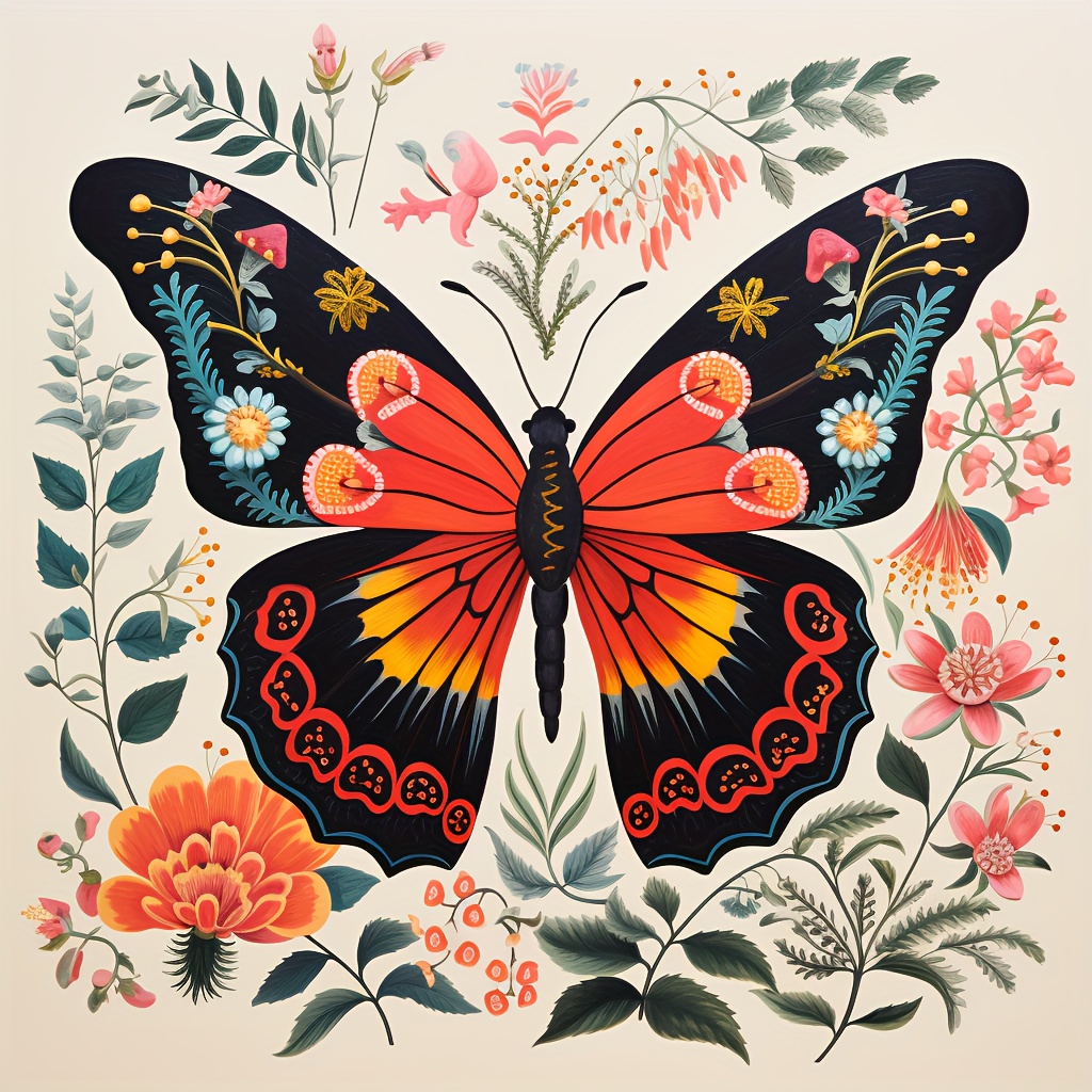 

1pc Butterfly Pattern 5d Diy Round Rhinestone Artificial Diamond Art Painting, Frameless Diamond Art Painting For Living Room Bedroom Decoration, Diy Art Craft Wall Decor