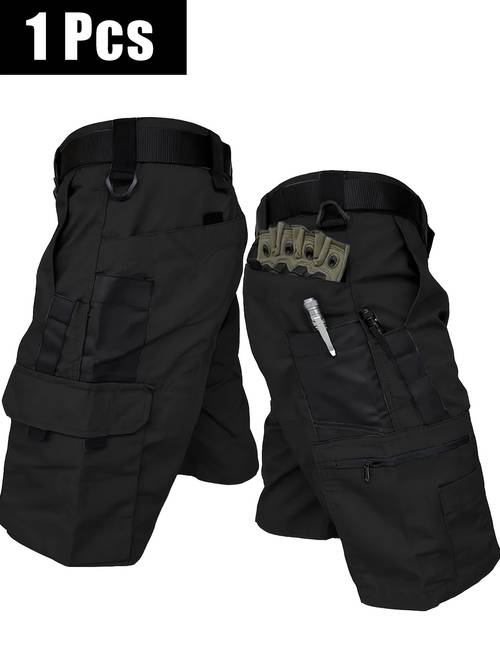 1 di pantaloncini cargo tattici da - , pantaloncini casual resistenti con tasche multiple e tasche con zip, vestibilità regular, adatti per attività allaperto, escursionismo e uso (cintura non )