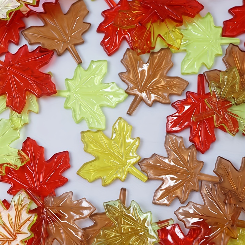 

Acrylic Maple Leaf Beads, Set Of 20 - Multicolor Fall Leaves For Thanksgiving, Halloween, Autumn Celebrations, Diy Crafts, Home Decor, Table Scatter, Vase Filler, Photography Props & Aquarium Decor