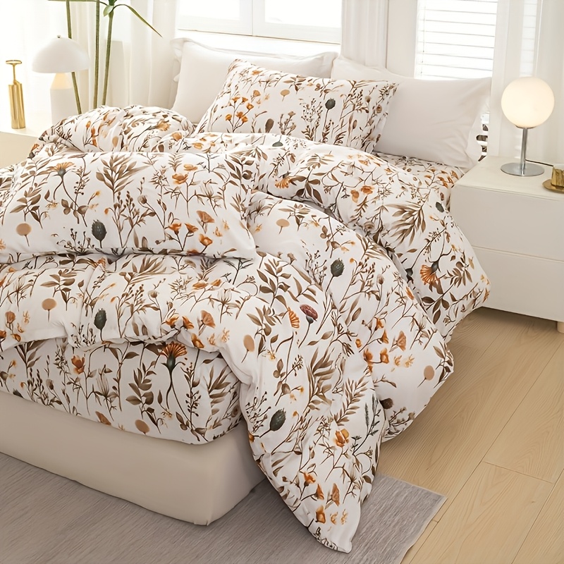 Image of 3pcs Floral Comforter Cover Set (excluding Comforter And Pillow Inserts)