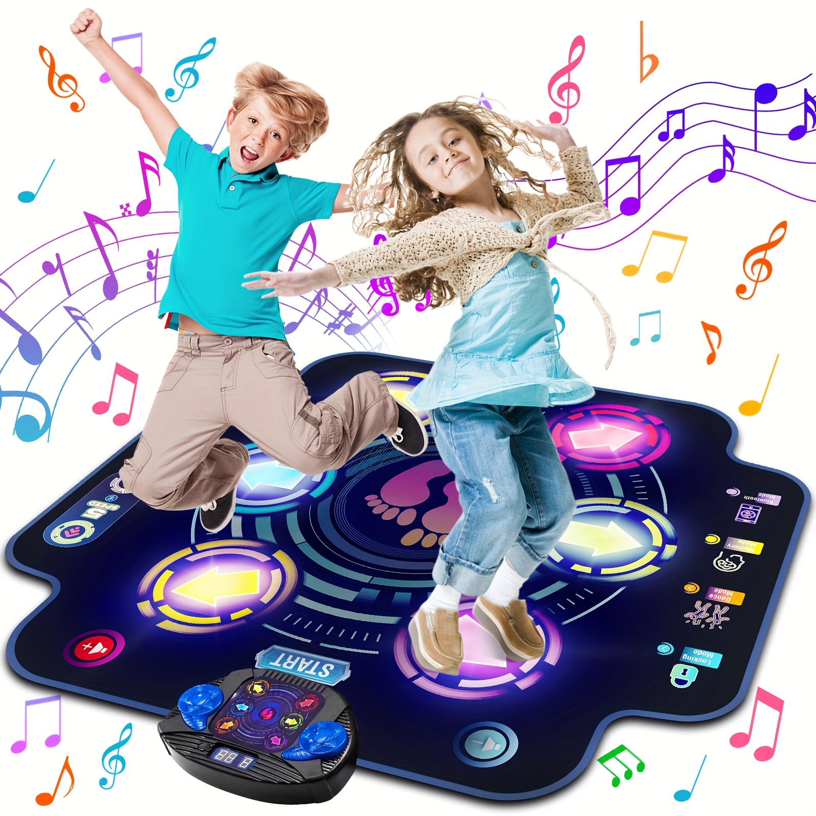 for kids electronic dance pad with light up 6 button music dance game mat with built in music 9 levels and 3 modes birthday gifts toys for girls ages 4 8 8 12 details 2