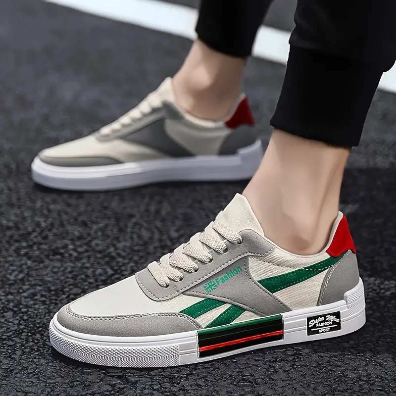 mens classic canvas skateboard shoes breathable anti slip lace up sneakers for daily casual wear vintage fashion low toe with pvc sole fabric inner cloth insole ideal for summer outdoor activities details 5