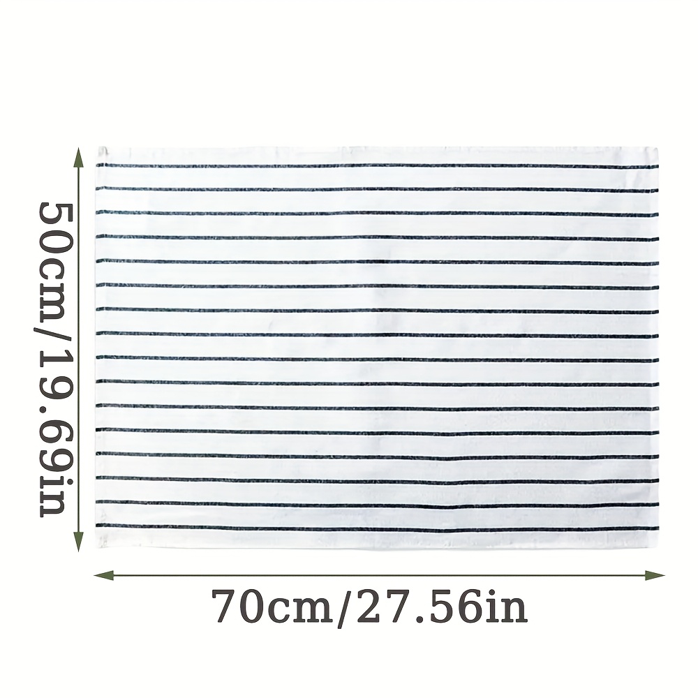 6/12pcs Classic Black & White Striped Kitchen Towels - Reusable, Cotton, Large Rectangular Dish Cloths Black Series Tea Towel, 50X70cm