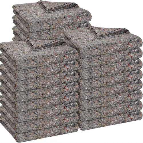 24pcs moving blankets bulk 39 x 71 inch soft high tensile strength fiber professional packing moving storage blankets